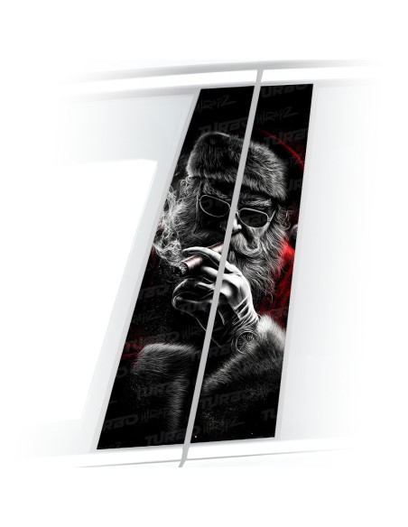 Naklejka na słupek samochodowy Zły Mikołaj | TurboWrapz.com