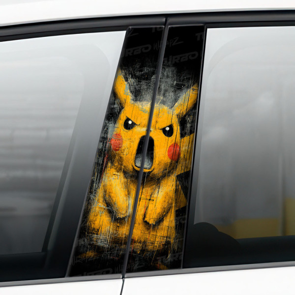 Sticker for car pillar Wkurzony Pikachu | TurboWrapz.com