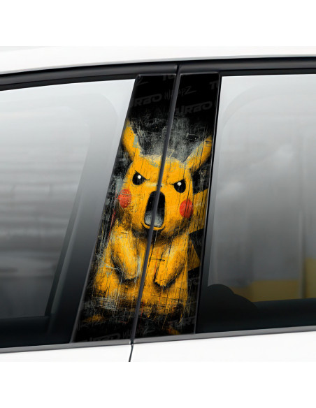 Sticker for car pillar Wkurzony Pikachu | TurboWrapz.com