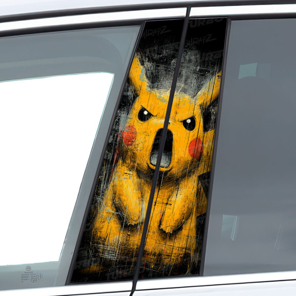 Sticker for car pillar Wkurzony Pikachu | TurboWrapz.com