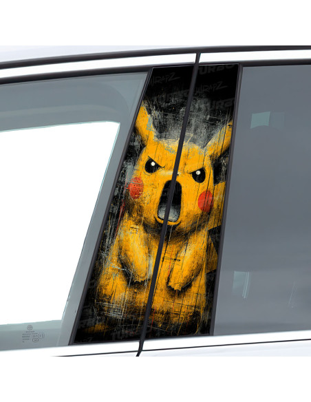Naklejka na słupek samochodowy Wkurzony Pikachu | TurboWrapz.com
