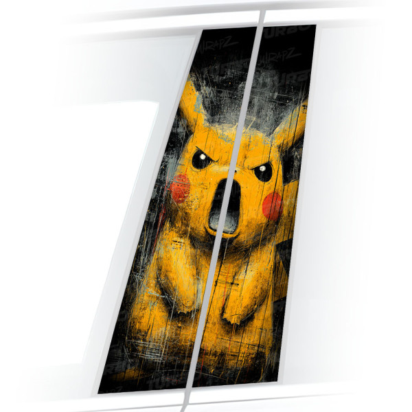 Sticker for car pillar Wkurzony Pikachu | TurboWrapz.com
