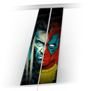 Naklejka na słupek samochodowy Deadpool vs Wolverine | TurboWrapz.com