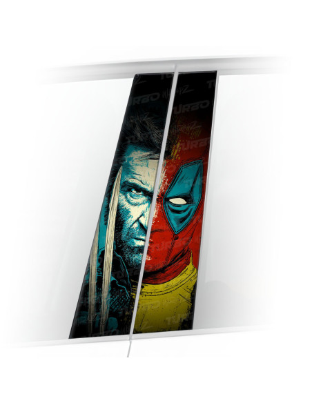 Sticker for car pillar Deadpool vs Wolverine | TurboWrapz.com