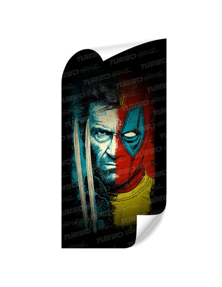 Sticker for car pillar Deadpool vs Wolverine | TurboWrapz.com