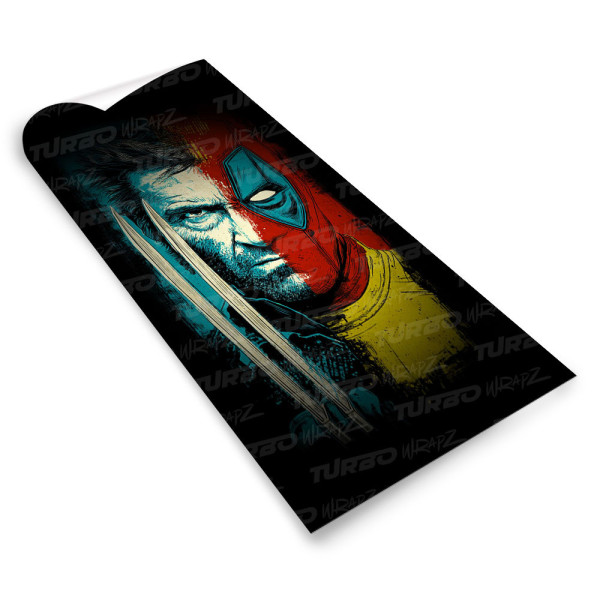 Sticker for car pillar Deadpool vs Wolverine | TurboWrapz.com