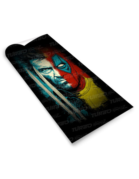 Sticker for car pillar Deadpool vs Wolverine | TurboWrapz.com