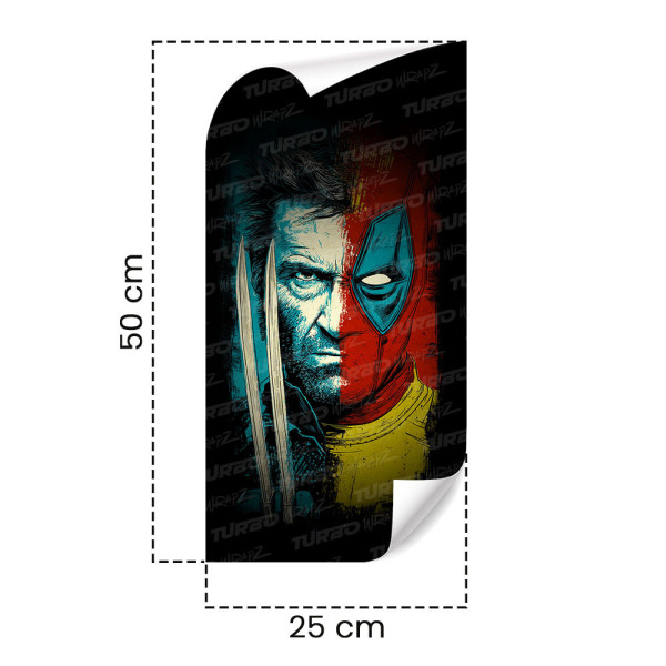 Sticker for car pillar Deadpool vs Wolverine | TurboWrapz.com