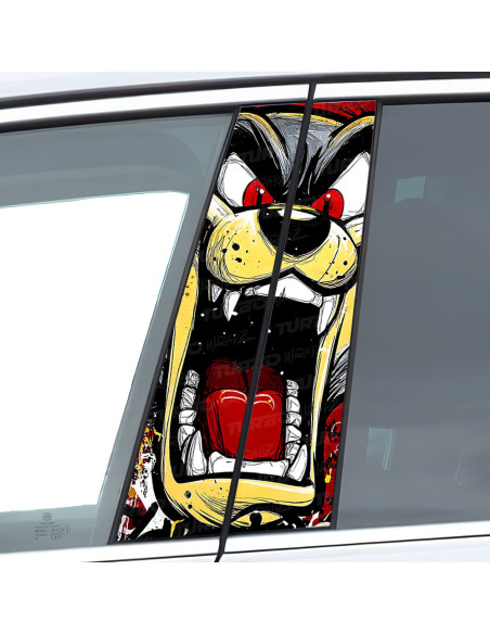 Sticker for car pillar Diabeł Tasmański | TurboWrapz.com