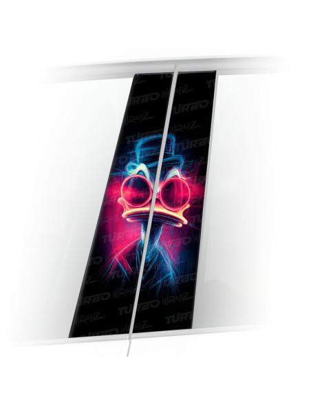 Sticker for car pillar Kaczor Donald neon | TurboWrapz.com