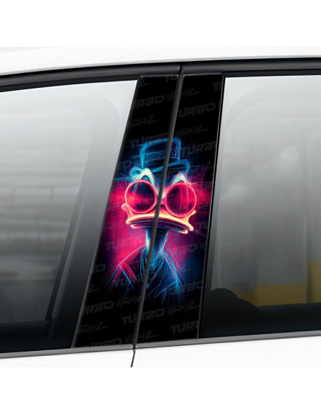 Sticker for car pillar Kaczor Donald neon | TurboWrapz.com
