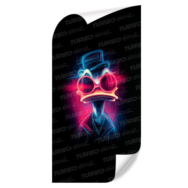 Sticker for car pillar Kaczor Donald neon | TurboWrapz.com