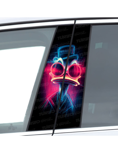 Sticker for car pillar Kaczor Donald neon | TurboWrapz.com