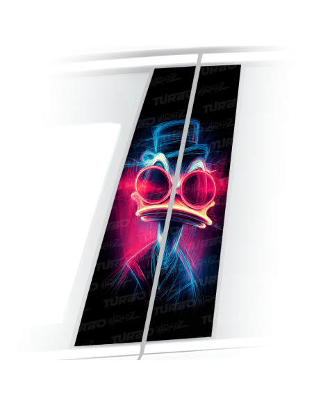 Sticker for car pillar Kaczor Donald neon | TurboWrapz.com