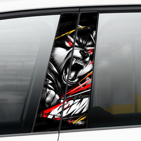 Naklejka na słupek samochodowy Wilkołak | TurboWrapz.com