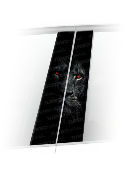 Sticker for car pillar Lew z czerwonymi oczami 2 | TurboWrapz.com