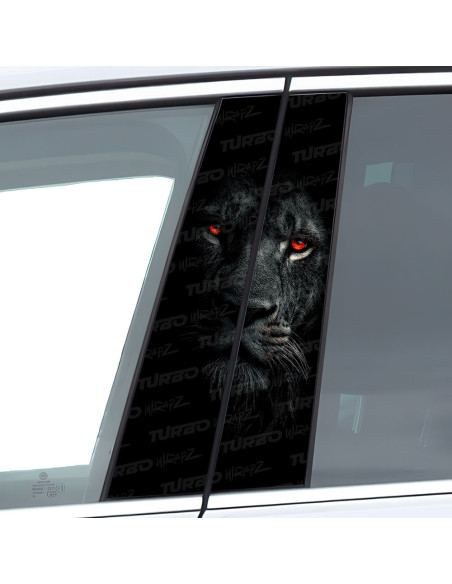 Sticker for car pillar Lew z czerwonymi oczami 2 | TurboWrapz.com