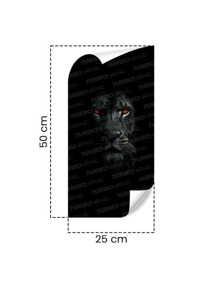 Naklejka na słupek samochodowy Lew z czerwonymi oczami 2 | TurboWrapz.com