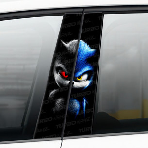 Naklejka na słupek samochodowy Sonic Dark | TurboWrapz.com 2