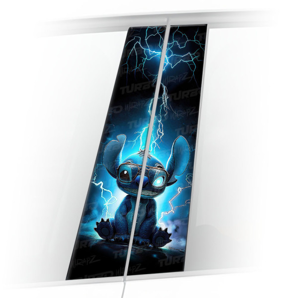 Sticker for car pillar Stich z piorunami | TurboWrapz.com