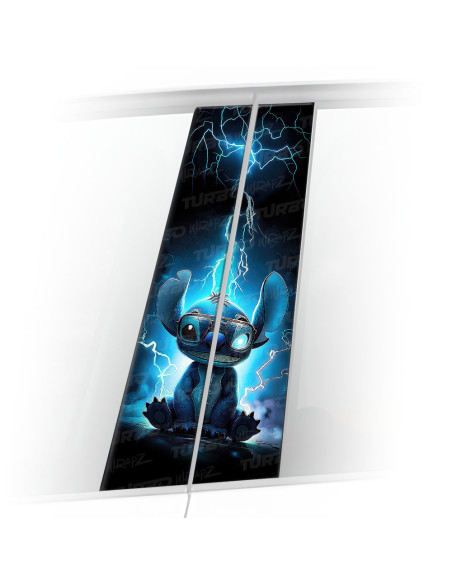 Sticker for car pillar Stich z piorunami | TurboWrapz.com