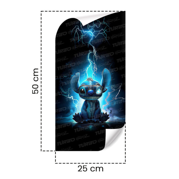 Sticker for car pillar Stich z piorunami | TurboWrapz.com