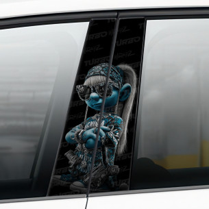 Naklejka na słupek samochodowy Smerfetka 1 | TurboWrapz.com 2