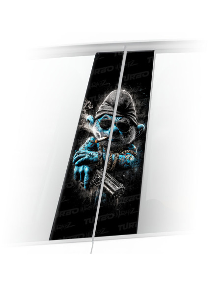 Naklejka na słupek samochodowy Papa Smerf gangster | TurboWrapz.com