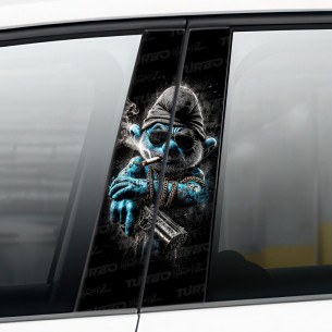 Naklejka na słupek samochodowy Papa Smerf gangster | TurboWrapz.com 2