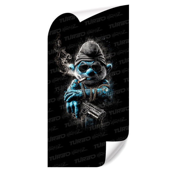 Naklejka na słupek samochodowy Papa Smerf gangster | TurboWrapz.com