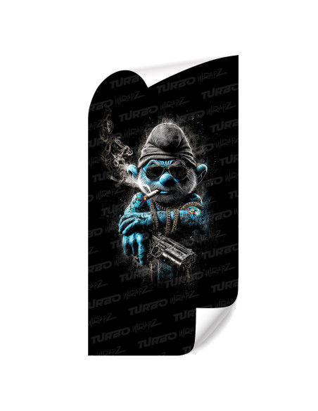 Naklejka na słupek samochodowy Papa Smerf gangster | TurboWrapz.com