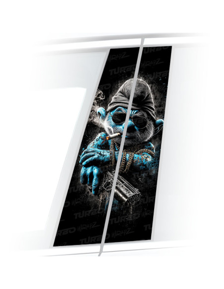 Naklejka na słupek samochodowy Papa Smerf gangster | TurboWrapz.com