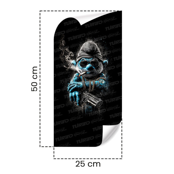 Naklejka na słupek samochodowy Papa Smerf gangster | TurboWrapz.com