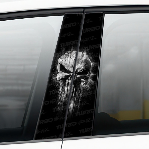 Naklejka na słupek samochodowy Czaszka Punisher 3 | TurboWrapz.com