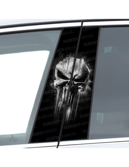 Naklejka na słupek samochodowy Czaszka Punisher 3 | TurboWrapz.com