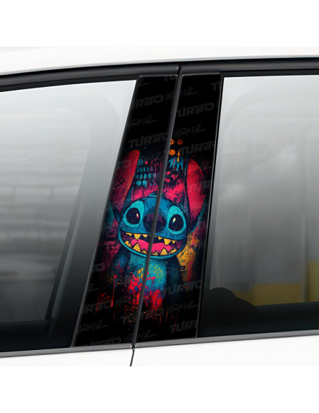 Sticker for car pillar Stich graffiti | TurboWrapz.com