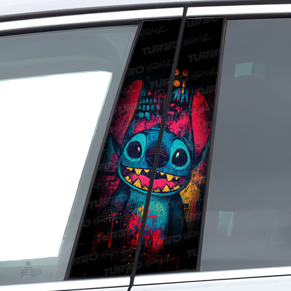 Sticker for car pillar Stich graffiti | TurboWrapz.com