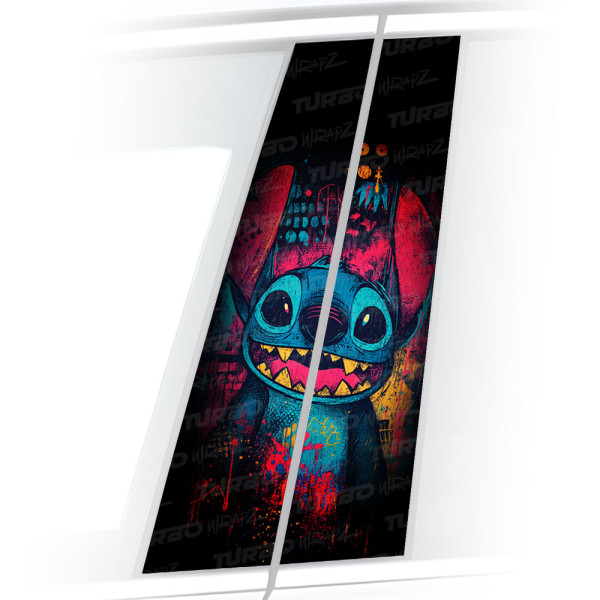 Sticker for car pillar Stich graffiti | TurboWrapz.com