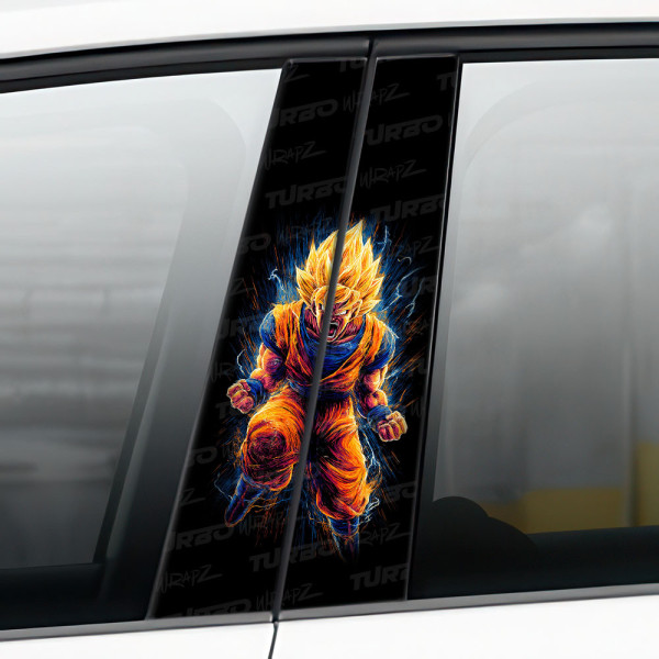 Sticker for car pillar Goku 4 | TurboWrapz.com
