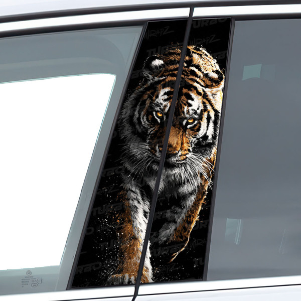 Naklejka na słupek samochodowy Idący tygrys | TurboWrapz.com