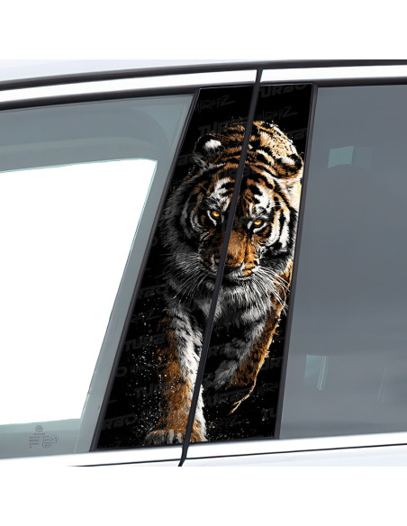 Naklejka na słupek samochodowy Idący tygrys | TurboWrapz.com