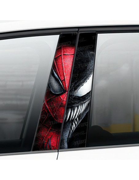 Naklejka na słupek samochodowy Spiderman vs Venom | TurboWrapz.com