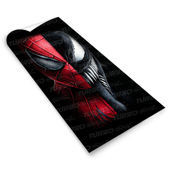 Sticker for car pillar Spiderman vs Venom | TurboWrapz.com