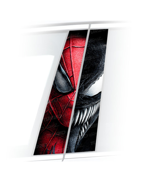 Naklejka na słupek samochodowy Spiderman vs Venom | TurboWrapz.com