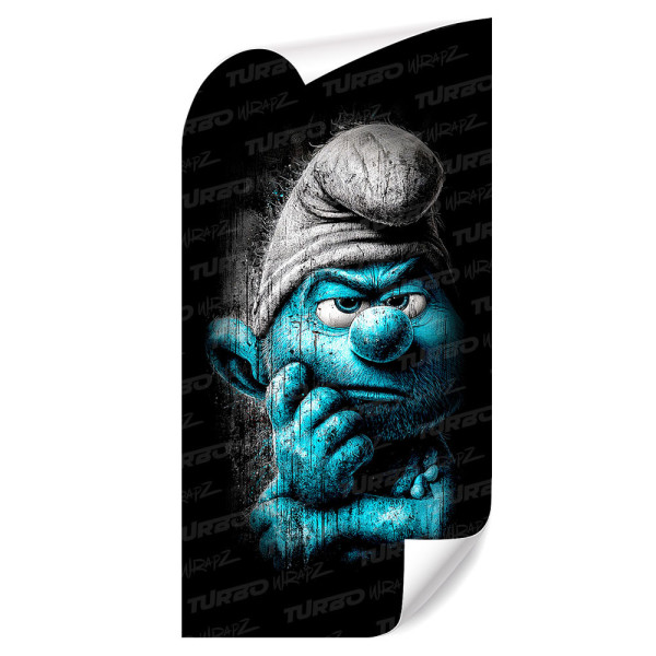 Naklejka na słupek samochodowy Zamyślony smerf | TurboWrapz.com