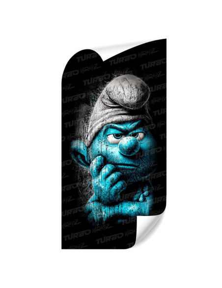 Sticker for car pillar Zamyślony smerf | TurboWrapz.com