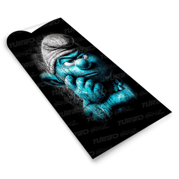 Sticker for car pillar Zamyślony smerf | TurboWrapz.com