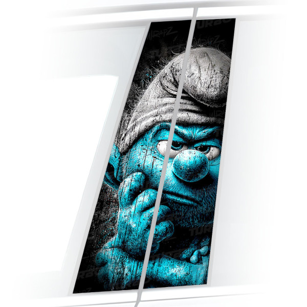 Sticker for car pillar Zamyślony smerf | TurboWrapz.com