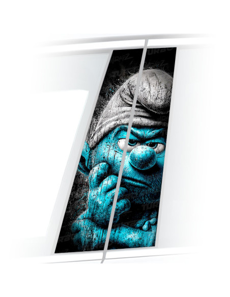 Sticker for car pillar Zamyślony smerf | TurboWrapz.com