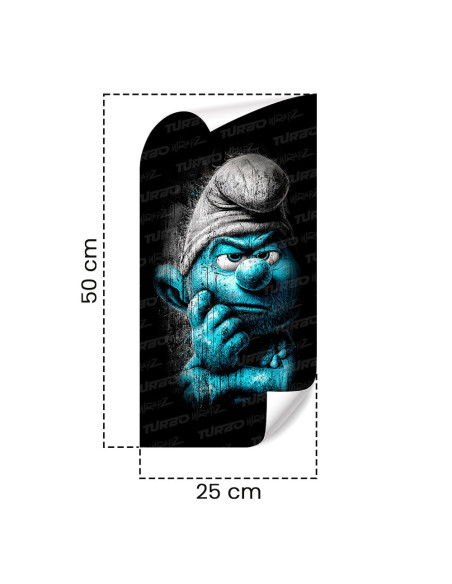 Naklejka na słupek samochodowy Zamyślony smerf | TurboWrapz.com